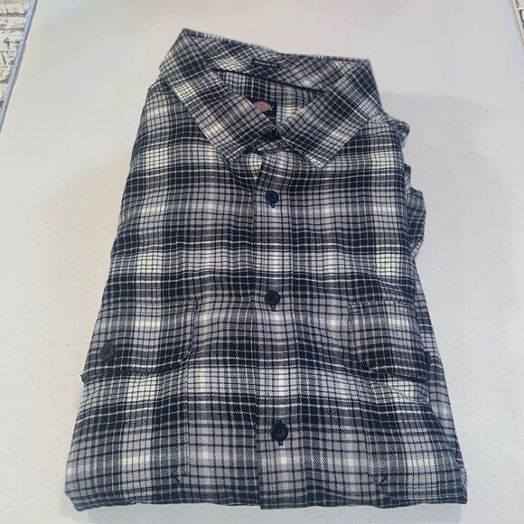 Men’s black and white dickies flannel size 2XL - Picture 1 of 8
